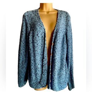 JH Collectibles Blue Knit  90s square button  Front Knit Cardigan